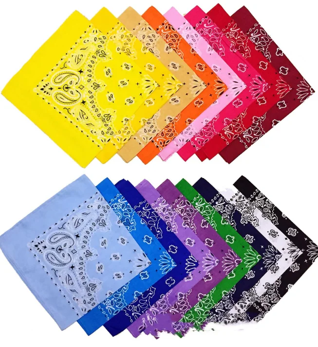 Top Trends: 55x55cm Cotton Headscarf Handkerchief Square Colorful Sports Paisley Tie-Dye Bandanas Fashion Ladies Headscarf Women Neckerchief Shoppable Styles - Image 3