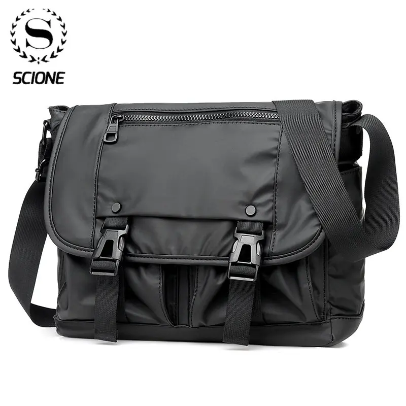 Top Trends: Scione Single Fashion Shoulder Men Bag Waterproof Nylon Cloth Messenger Bag Bags Men's Casual Business Bags Large Capacity Shoppable Styles