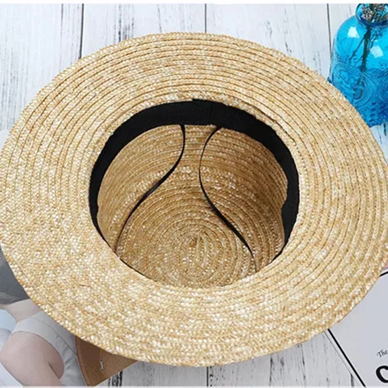 Top Trends: New Summer Women's Boater Beach Hat Wide Side Female Casual Panama Hat Lady Classic Flat Bowknot Straw Sun Hat Women Fedora Hat Shoppable Styles - Image 3