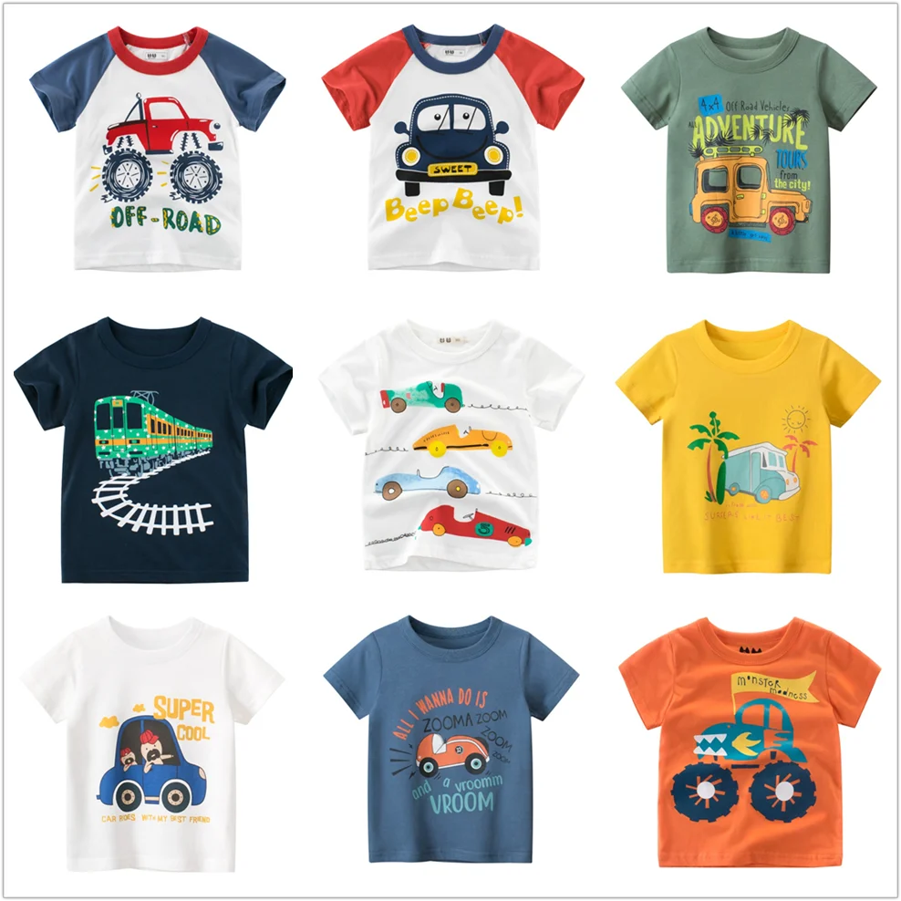 Top Trends: Kids Boys Clothes 100% Cotton Short Sleeve T-Shirts Car Bus Cartoon Children Clothes 2 3 4 5 6 7 8 Years Kids Summer Clothing Shoppable Styles