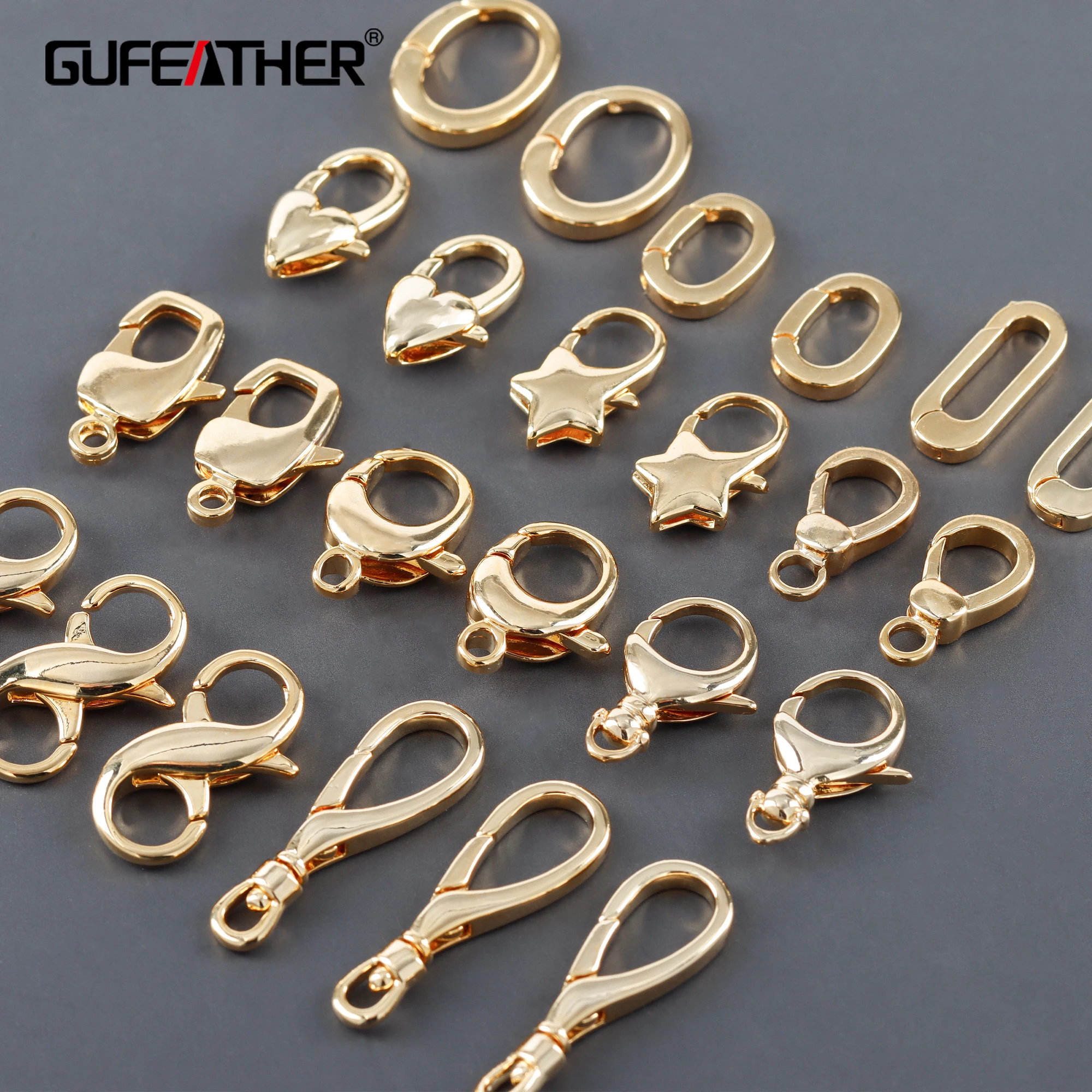 Top Trends: GUFEATHER M824, jewelry Accessories, pass REACH, nickel Free, lobster Clasp Hooks, 18k Gold Plated, charms, necklace Bracelet, 10pcs / lot Shoppable Styles