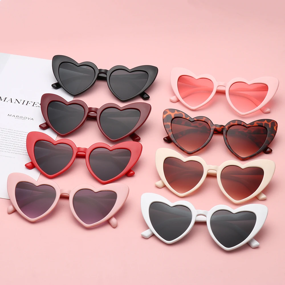 Top Trends: Heart Sunglasses Women Brand Designer Cat Eye Sun Glasses Female Retro Love Heart Shaped Glasses Ladies UV400 Protection Shoppable Styles