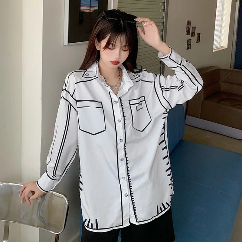 Top Trends: Fashion 3D Printing Shirts Women&#039;s Blouses Casual Loose Shirts Spring Autumn Long Sleeve Tops Blusas Mujer Shoppable Styles