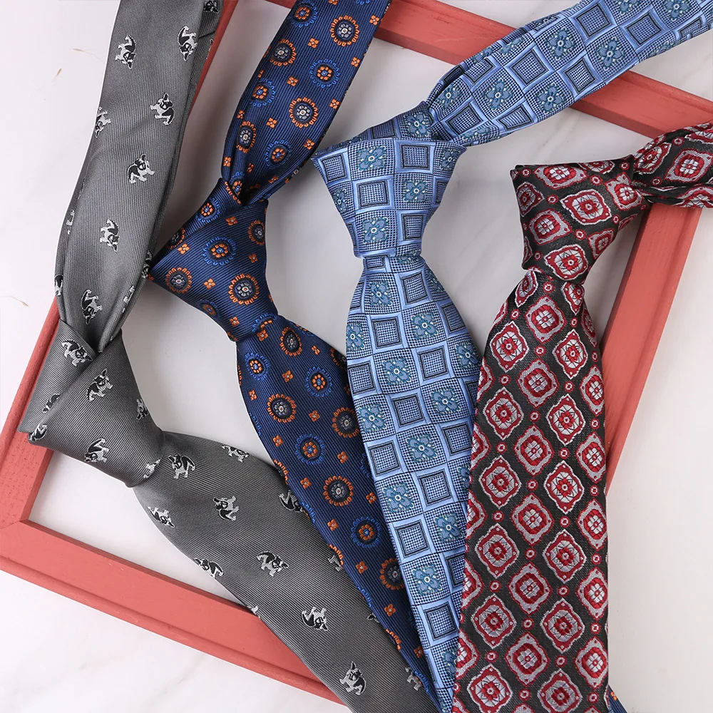 Top Trends: New 7CM Men&#039;s Casual Trendy Polyester Silk Floral Checkered Hand Tie Polka Dot Navy Blue Red Shoppable Styles