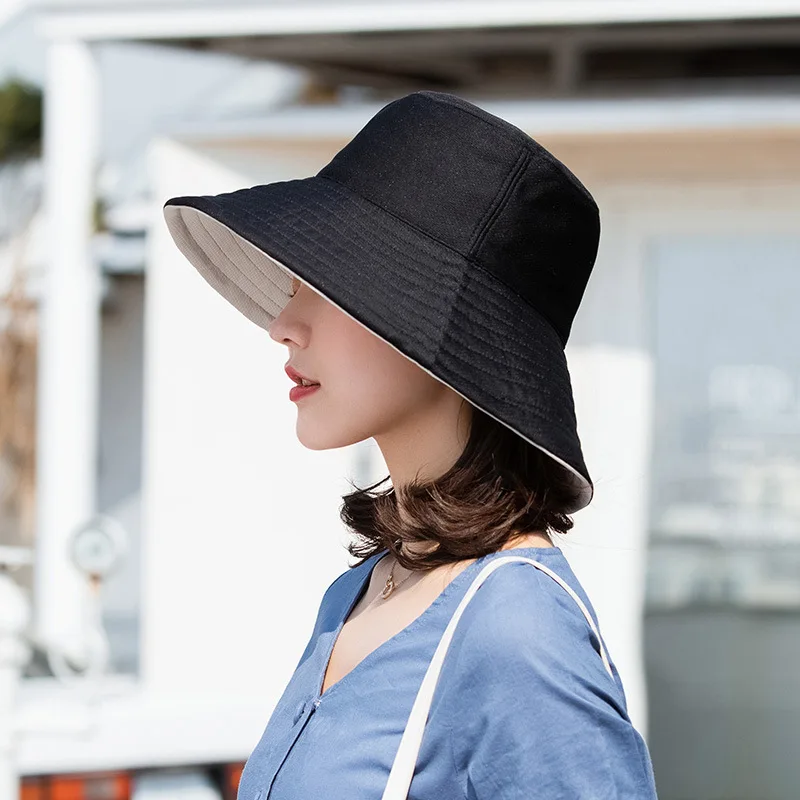 Top Trends: K174 Bucket Hat Double-Sided Panama Hat Women's Bucket Hat Panama Sombrero Summer Anti-UV Sun Visor Sun Hat Sun Protection Cap Shoppable Styles - Image 5