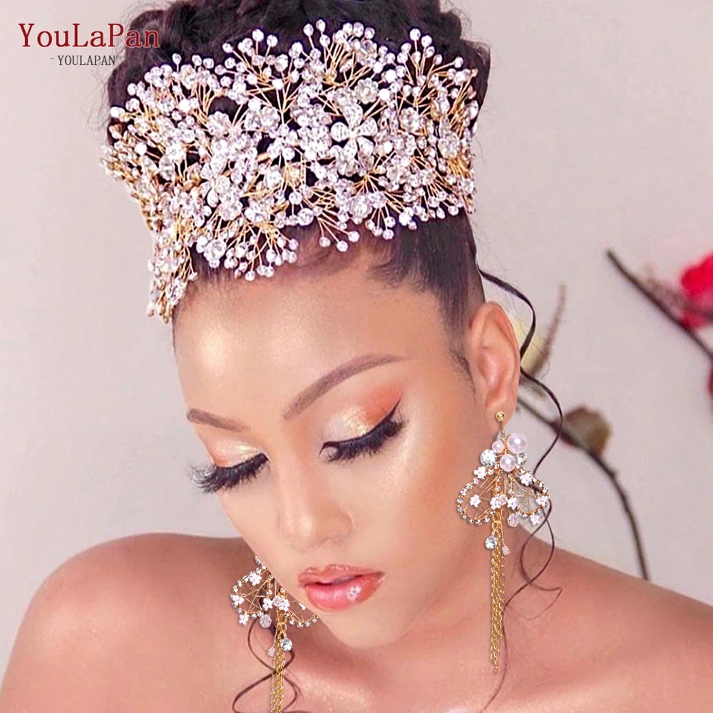 Top Trends: YouLaPan HP240 Golden Bride Hair Accessories Crystal Headband Woman Wedding Hair Jewelry Rhinestone Bridal Tiara And Headdress Shoppable Styles