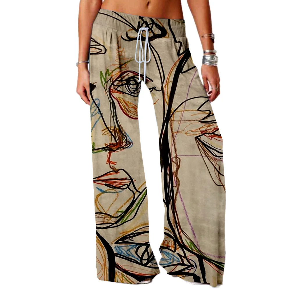 Top Trends: Women Bottoms Print Sweatpants Wide Leg Pants Trousers Sexy High Waist Women New Fashion Casual Female Trousers Streetwear Shoppable Styles