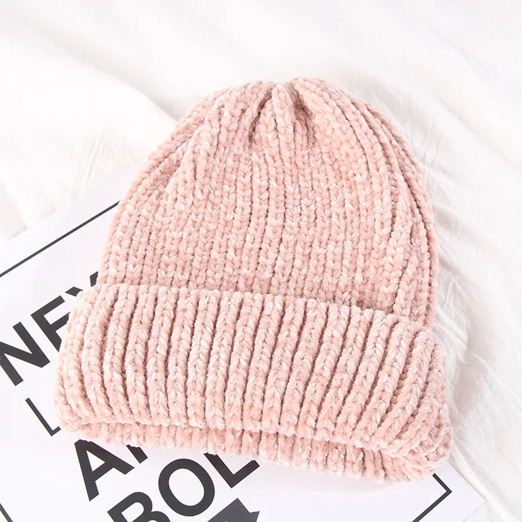 Top Trends: New Girl Casual Cotton Thick Warm Knitting Beanies Cap Winter Lady Women Chenille Warm Hat Knitted Skullies Gorros Shoppable Styles - Image 5