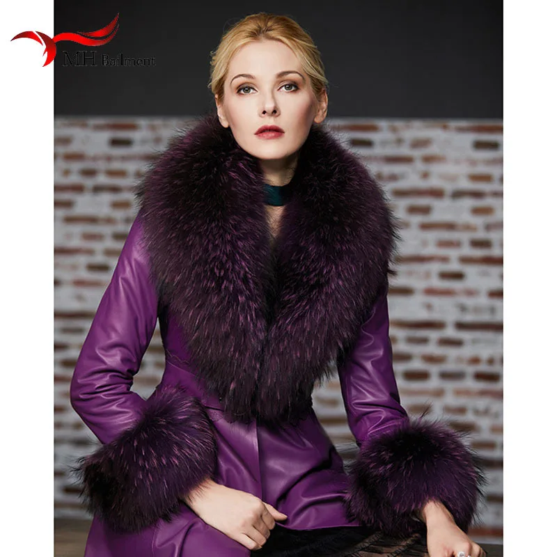 Top Trends: Elegant Luxury Raccoon Fur Collar Cuff Set Large Size 100% Real Fur Scarf Thick Warm Authentic Ladies Shawl Coat Collar Women Shoppable Styles