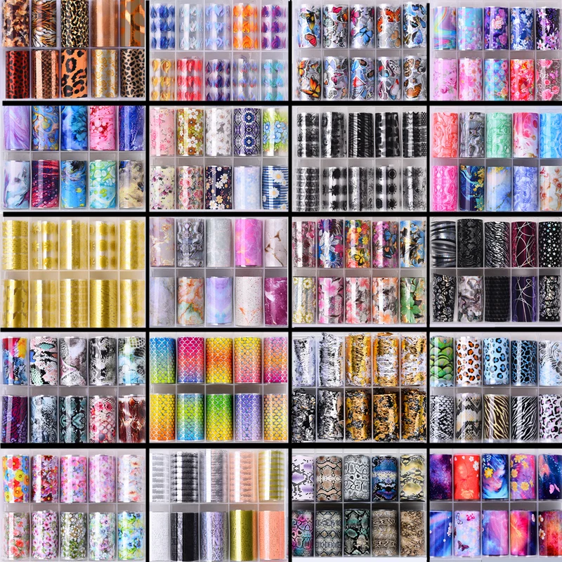 Top Trends: 100 Patterns Animal Nail Foils For Transfer Paper Stickers Sliders Adhesive Nails Wraps DIY Water Marble Nail Art Decorations Shoppable Styles