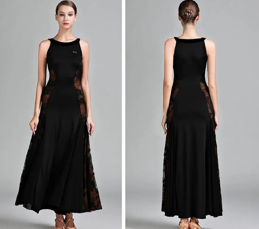 Top Trends: NEW Ladies Latin Ballroom Modern Tango Waltz Dance Dress Long Lace Dress #S9022 Shoppable Styles - Image 5