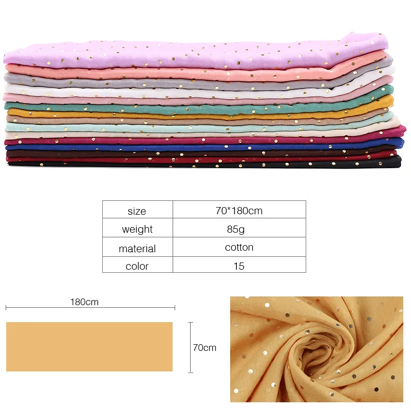 Top Trends: 2023 Women Plain Lurex Glitter Loop Dot Viscose Scarf Ladies Shimmer Shawls And Wraps Pashmina Stole Muslim Hijab Sjaal 180*70Cm Shoppable Styles - Image 2