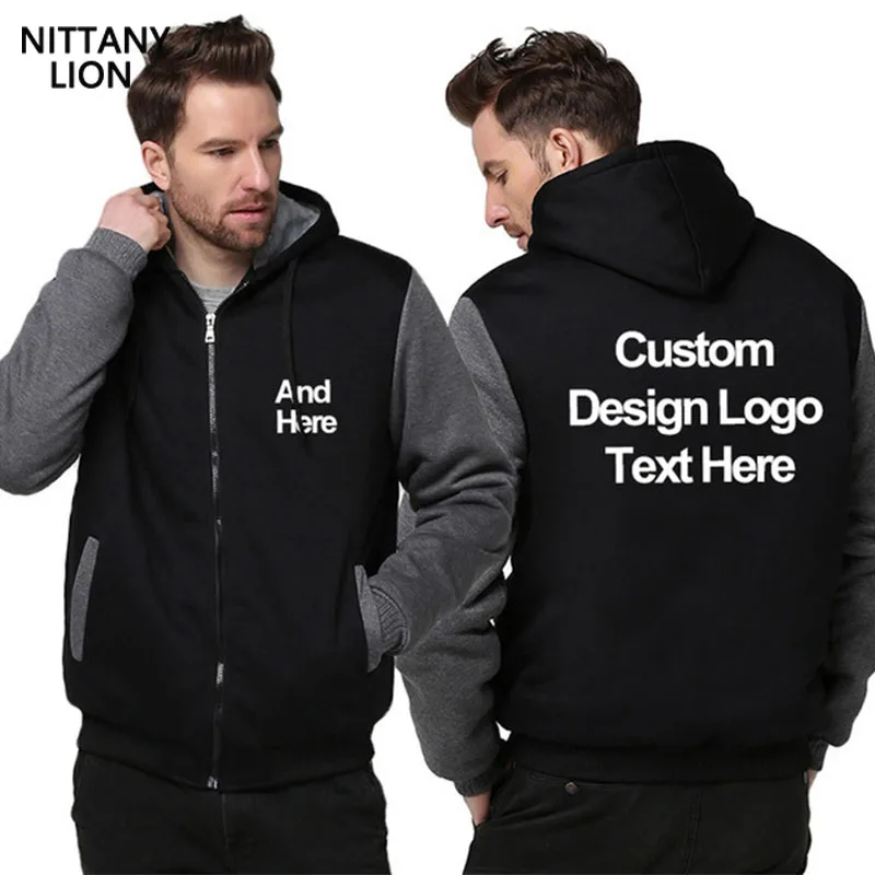 Top Trends: Custom Mens Hoodies Diy Print Logo Design Hoodie Autumn Winter Fleece Thicken Outdoor Coat Jacket Sweatshirts Drop Shipping Shoppable Styles