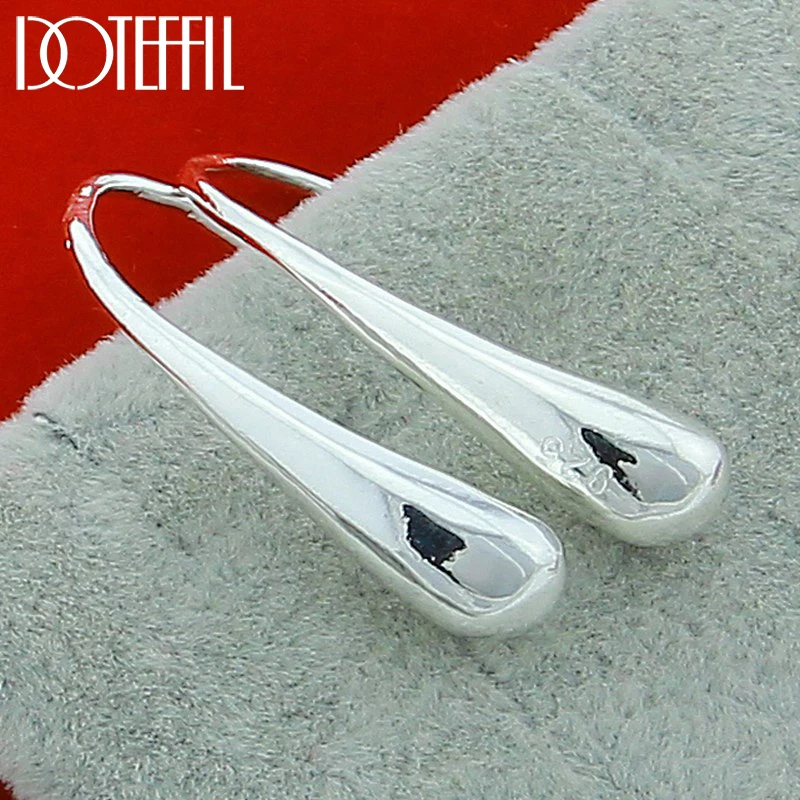 Top Trends: DOTEFFIL 925 Sterling Silver Water Droplets / Raindrops Stud Earrings For Woman Wedding Engagement Fashion Party Charm Jewelry Shoppable Styles