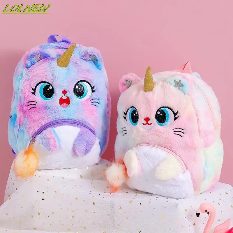 Top Trends: Children Cartoon Backpack Soft Plush Unicorn Backpacks Lovely Fashion Fur Girl Kindergarten School Bag Kid Gift Bookbag Dropship Shoppable Styles