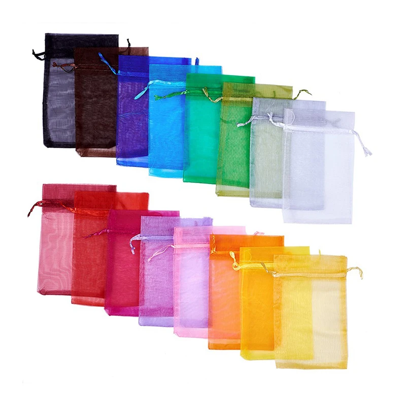 Top Trends: 100pcs Jewelry Gift Bags Organza Drawstring Bags Pouches For Wedding Party Christmas Candy Gift Bags Jewelry Packing Storage Shoppable Styles