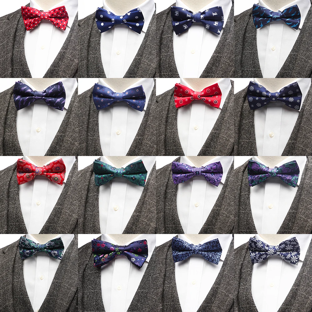 Top Trends: Tailor Smith 100% Microfiber Bowtie Woven Dot Checked Stripped Bow Tie Butterfly Wedding Dress Mens Formal Classical Accessory Shoppable Styles - Image 5