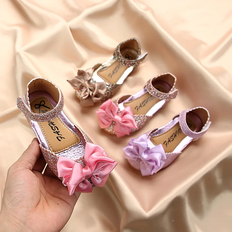 Top Trends: Children Toddler Little Girls Shoes Kids Bow-knot Princess Shoes Girls Party And Wedding Shoes Chaussure Fille Pink Gold Purple Shoppable Styles