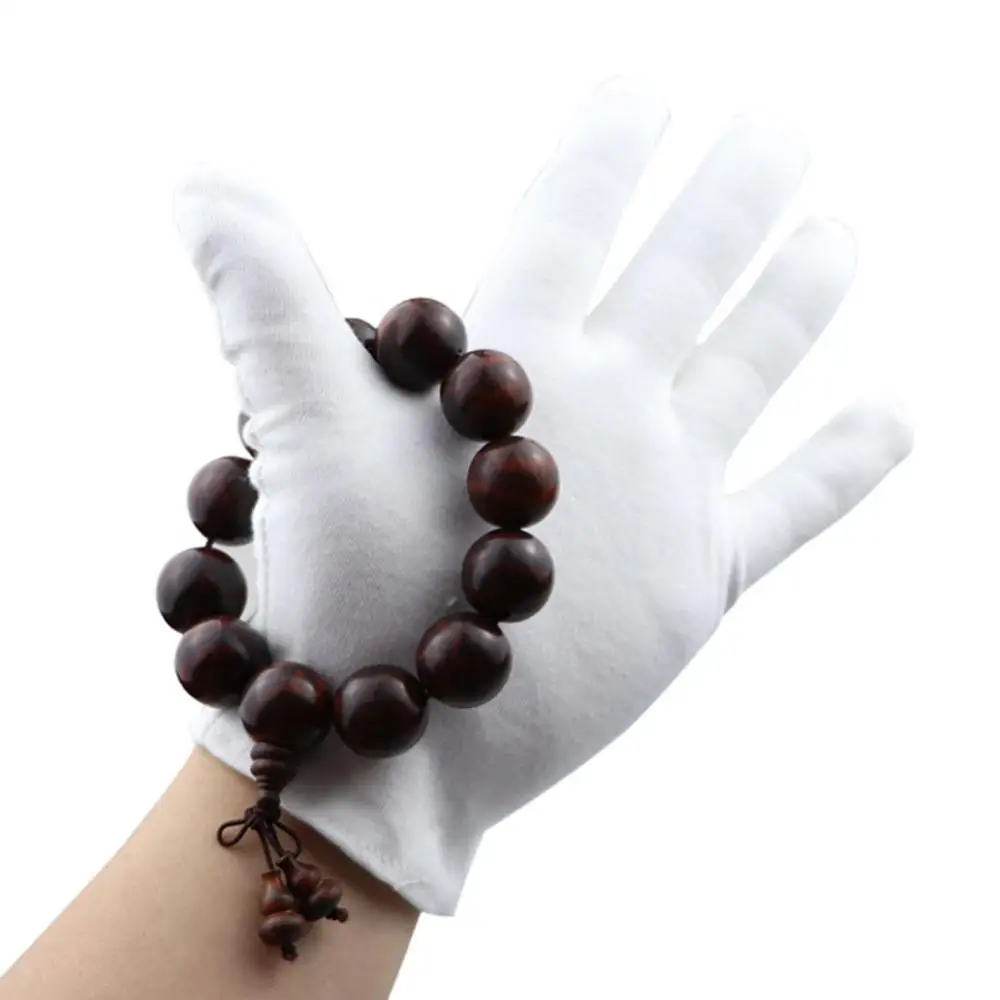 Top Trends: 12 Pairs White Gloves Cotton Breathable Work Jewelry Inspection Etiquette Gloves Protector Coin Worker Shoppable Styles - Image 5