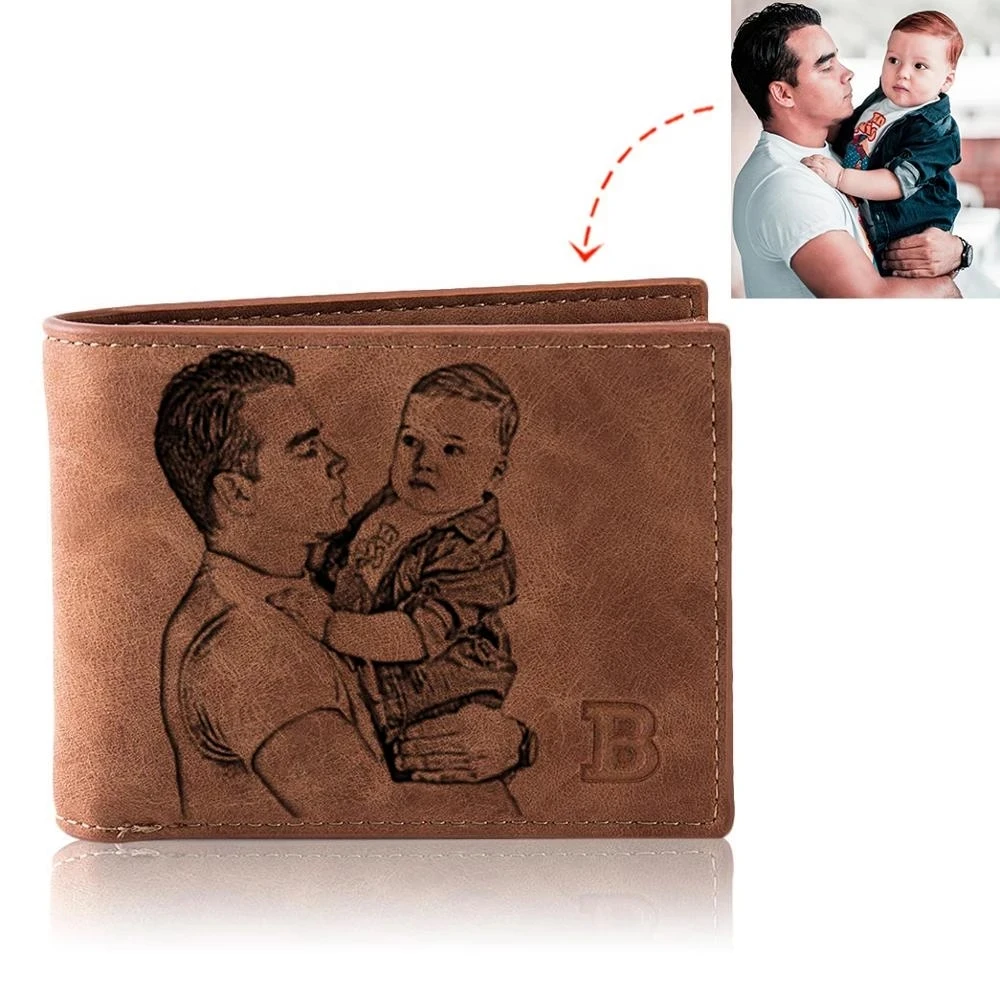 Top Trends: Picture Wallet Custom Engraving Wallet Frosted Retro Multifunction Wallets Multi Card Holder Leisure Coin Bag Father's Day Gift Shoppable Styles