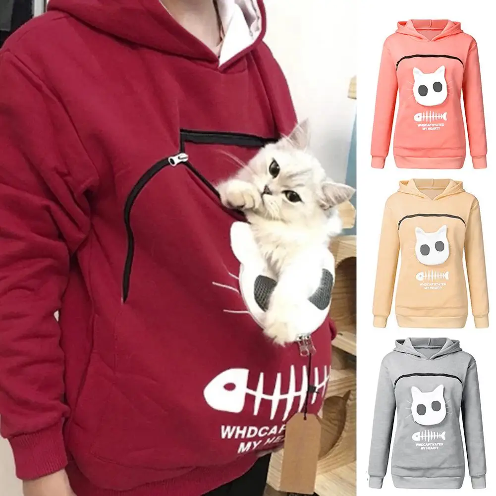 Top Trends: Cats Lovers Hoodie Kangaroo Dog Pet Paw Dropshipping Pullovers Cuddle Pouch Sweatshirt Pocket Animal Ear Hooded Shoppable Styles