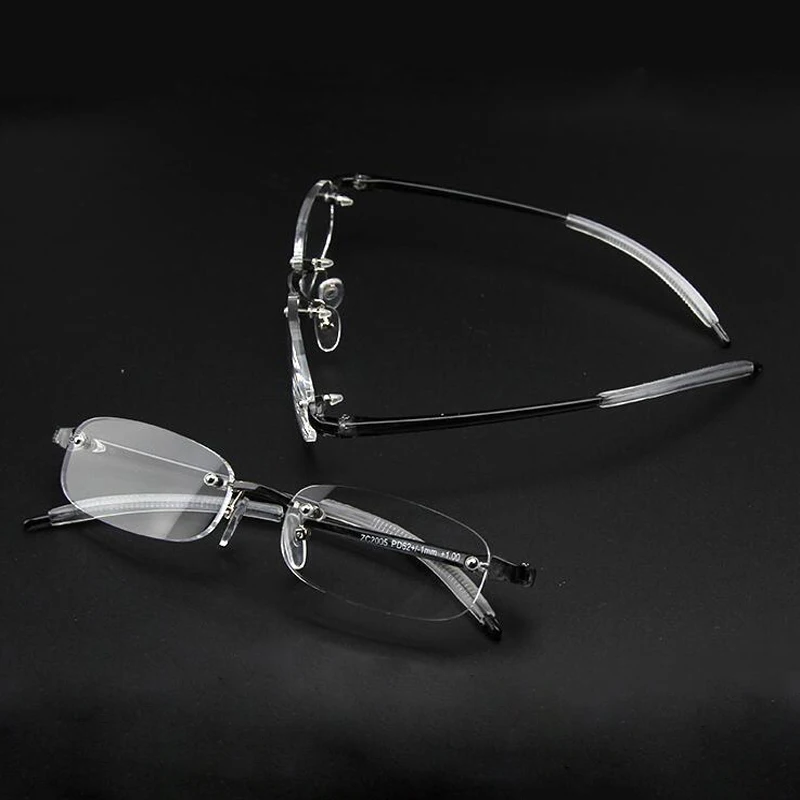 Top Trends: New Frameless Myopic Glasses Gray Frame Eyeglasses Men Women Rimless Super Light Frame Myopia Glasses 100 ~ 400 Degrees Shoppable Styles - Image 3