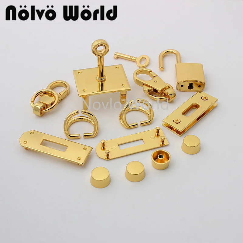 Top Trends: 1-5 Sets 36*29 Gold Chrome Color Rectangle A Set Of Lock For DIY Leather Handbag With Eyelets Key Lock Purse Accessories Shoppable Styles