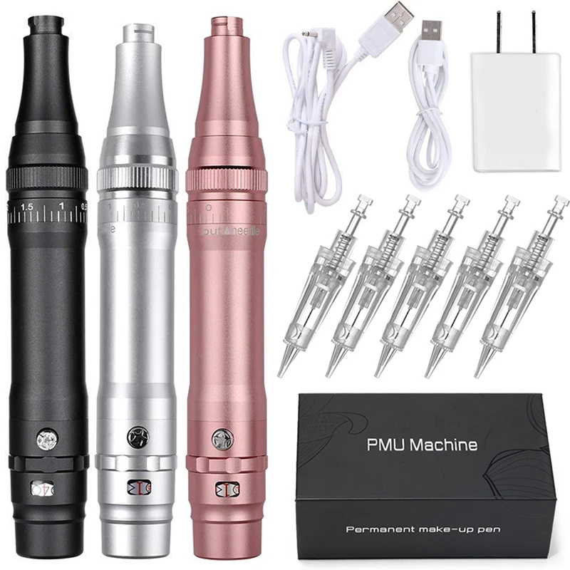 Top Trends: Wireless Permanent Makeup Machine For Eyebrows Miroblading Eyeliner Lip Microshading Professional PMU Machine Tattoo Pen Gun Kit Shoppable Styles