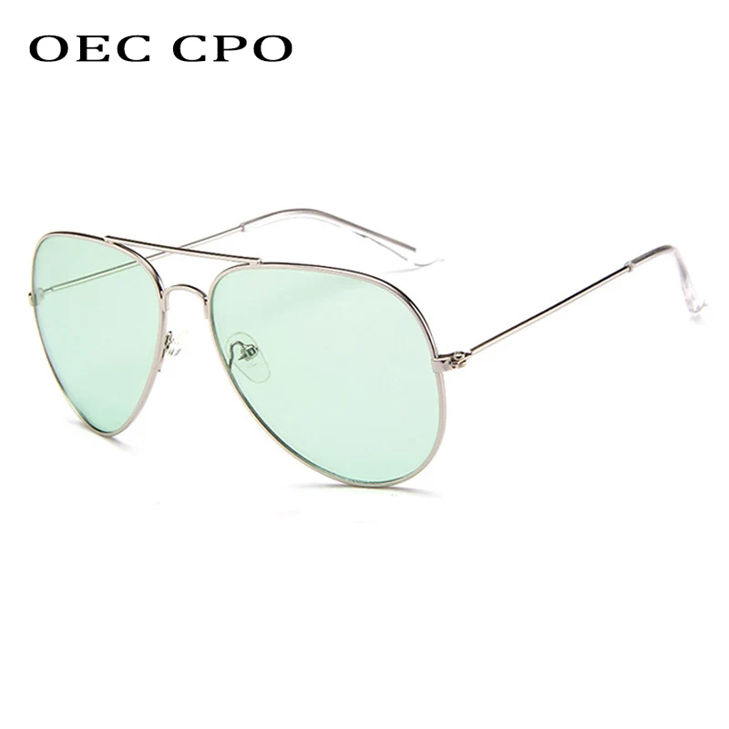 Top Trends: OEC CPO Fashion Clear Color Pilot Sunglasses Women Men Brand Designer Pink Blue Lens Sun Glasses Men Women Outdoor Glasses O644 Shoppable Styles