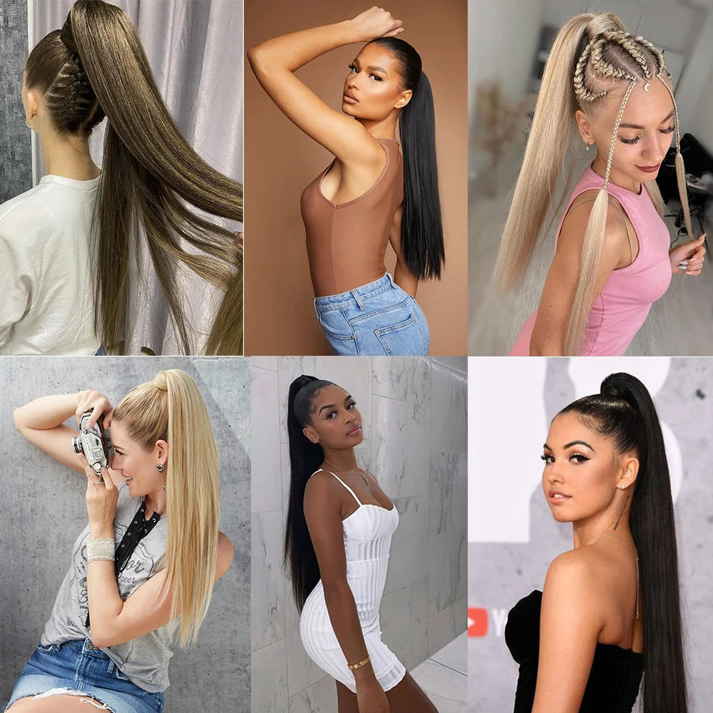 Top Trends: 22-32 Inch Synthetic Hair Fiber Heat-Resistant Curly Hair With Ponytail Fake Hair Chip-in Hair Extensions Pony Tail Shoppable Styles - Image 4