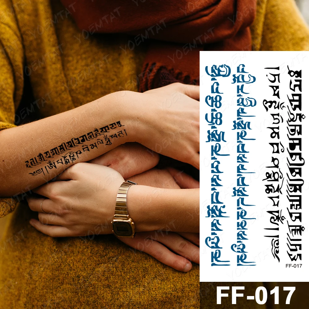 Top Trends: Arabic Language Waterproof Temporary Tattoo Sticker Black Love Text Word Letter Body Art Arm Couple Fake Tatoo For Women Men Shoppable Styles - Image 4