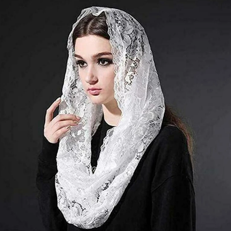 Top Trends: Lace Shawl Mantilla Veil Lightweight Tassel Scarf Fashion Floral Shawls And Wraps For Women Latin Mass Veil For Bride Shoppable Styles