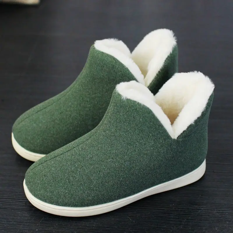 Top Trends: Family Unisex Suede Home Slippers Men Plush Warm Shoes 2023 Anti-Slip Fur Furry Faux Suede Brand Slippers Man Women Velvet Shoes Shoppable Styles