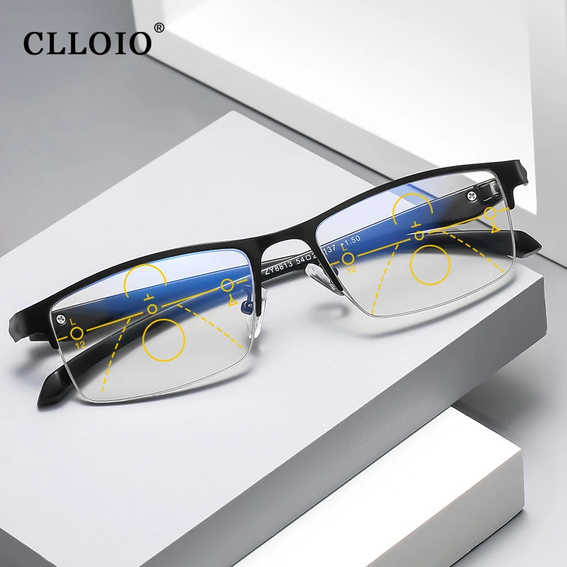 Top Trends: CLLOIO Business Office Reading Glasses For Men Women Multifocal Progressive Reading Glasses Anti Blue Light Presbyopic Eyewears Shoppable Styles - Image 2