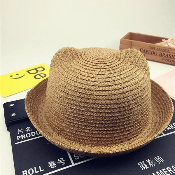 Top Trends: Boys Cap Girls Sun Hat Summer Children Panama Sun Hat Children Ear Decoration Sun Hat Solid Kid Floppy Panama Hat Shoppable Styles - Image 5