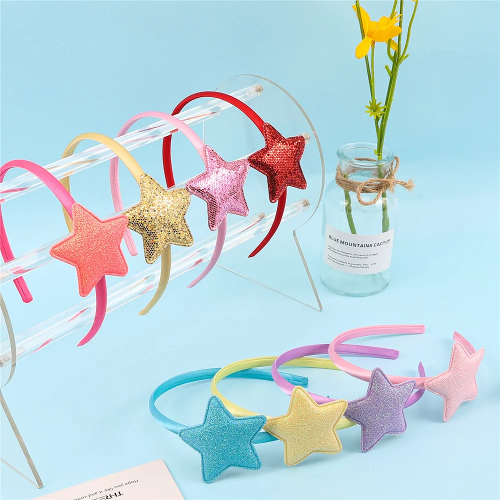 Top Trends: Candygirl 3pcs Girls Kids Glitter Hairbands Cute Stars Headbands Red Sequins Hair Bands For Child Gifts Party Hair Accessories Shoppable Styles - Image 2