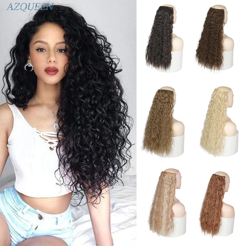 Top Trends: AZQUEEN Synthetic 120g 5 Clips Hair Long Water Wave Clip In Hair Extensions False Hair Black Hair Pieces For Women Shoppable Styles