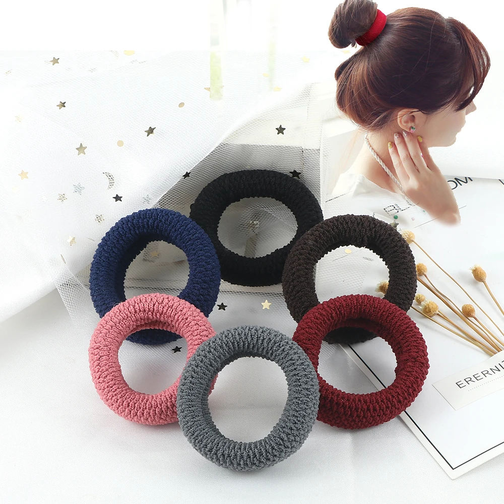 Top Trends: 6Pcs / Lot Solid Color Basic Rubber Bands Simple High Elastic Hairband Girls Headwear Headband Fashion Women Gum Hair Accessories Shoppable Styles