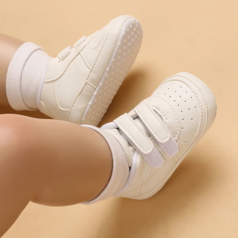 Top Trends: Infant Spring Shoe Newborn Infant Girls And Boys Recreational Baptism Non-Slip Walking Shoe White Soft-soled Sneaker Prewalker Shoppable Styles