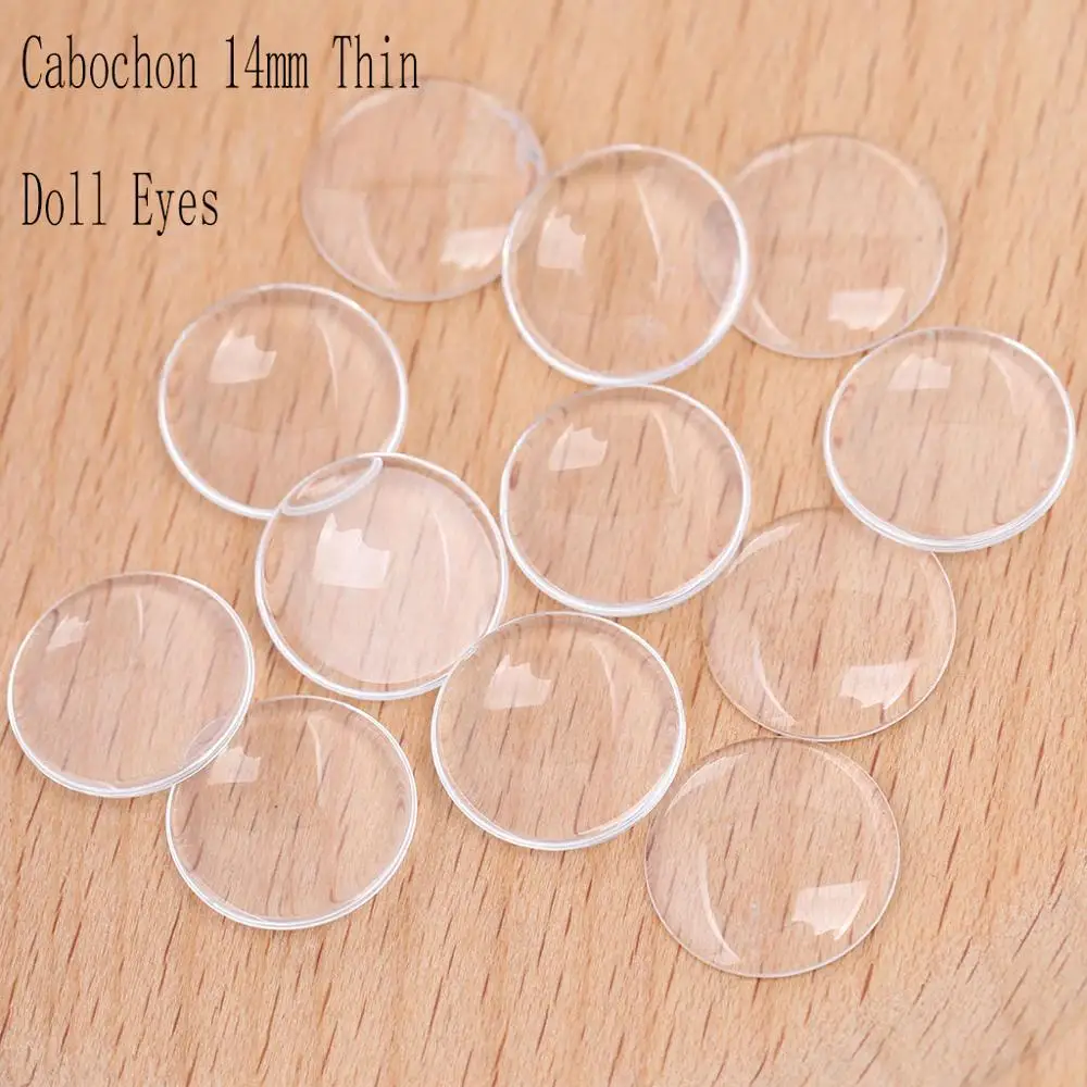 Top Trends: Onwear 50pcs Flat Clear Cabochon Glass Thin 14mm Doll Eyes Making Diy Acessories Shoppable Styles