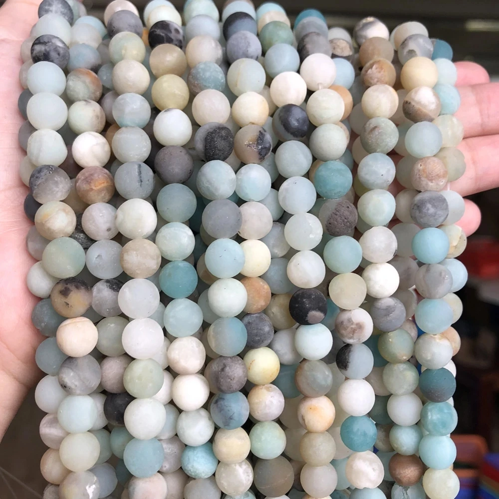 Top Trends: Natural Stone Matte Amazonite Round Beads For Jewelry Making Perles Gem Loose Beads Diy Bracelet Necklace 15&#039;&#039; 4 / 6 / 8 / 10 / 12mm Shoppable Styles