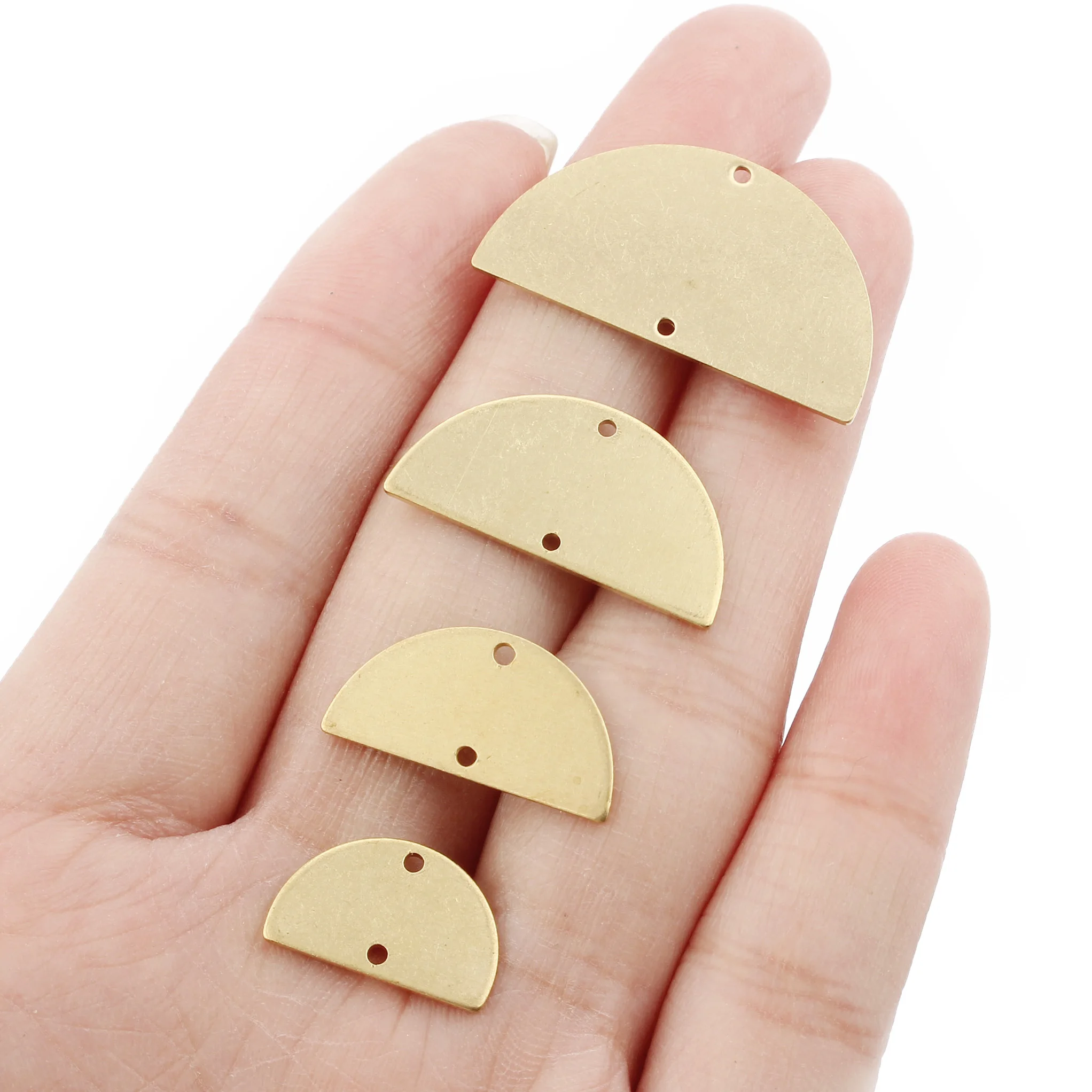 Top Trends: 20pcs / bag Half Round Pendants DIY Charms Connector Accessories For Handmade Necklace Bracelet Jewelry Making Finding Supplies Shoppable Styles