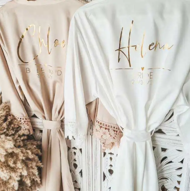 Top Trends: Wedding Robe Personalised Robe Bridesmaid Robes Bride Gift Bride Robe Bridesmaid Gift Satin Lace Robe Bride Dressing Gown Bridal Shoppable Styles