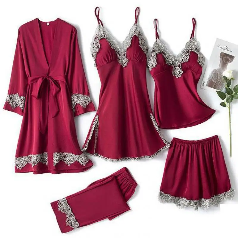 Top Trends: Satin Sexy Bride Bridesmaid Wedding Robe Set Sleep Suit Nightwear Intimate Lingerie Lace Summer New Homewear Sleepwear Shoppable Styles