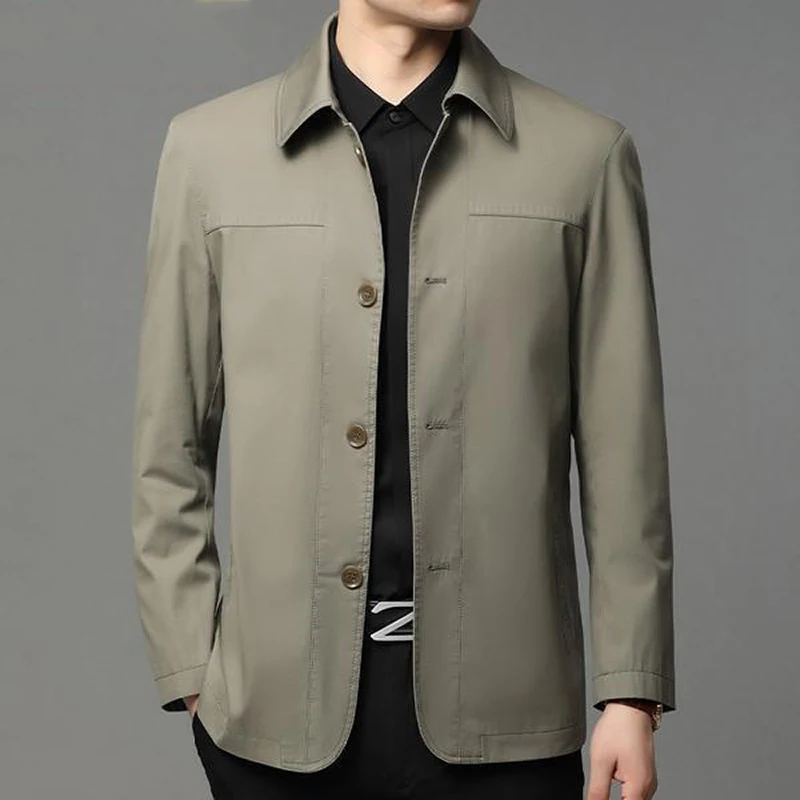 Top Trends: Business Shirt Jacket Men Autumn Casual Coat Button Up Tops Office Work Clothes 2021 New Shoppable Styles