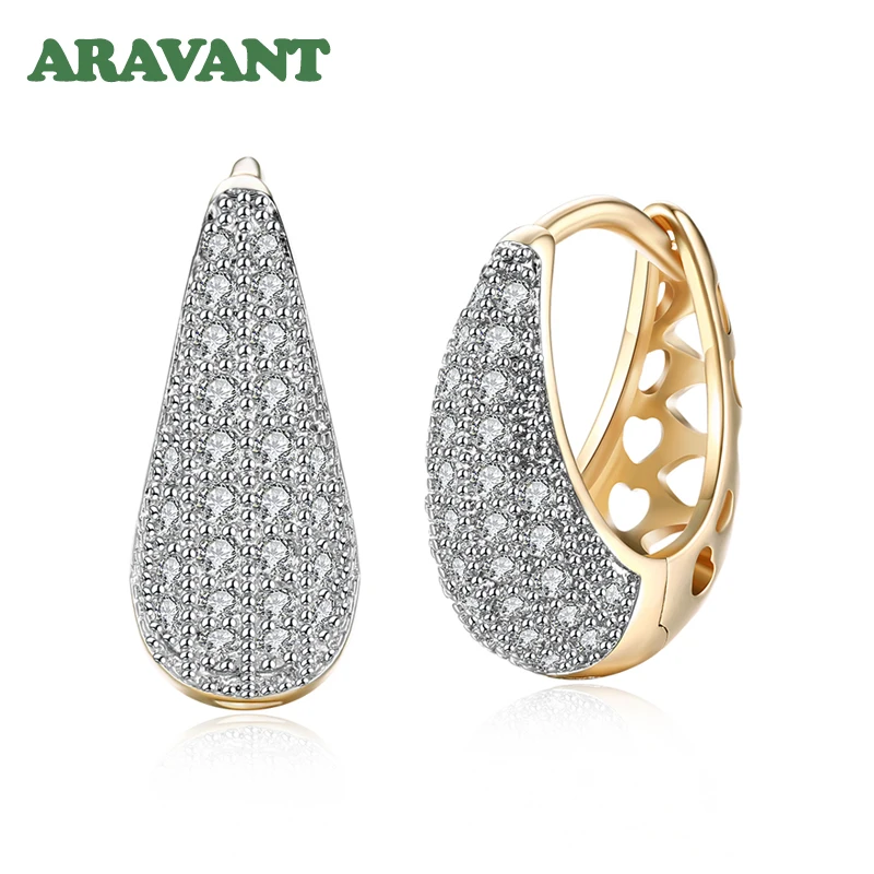 Top Trends: 2023 New 925 Silver 18K Gold Zircon Crystal Hoop Earrings For Women Wedding Fashion Jewelry Shoppable Styles - Image 5