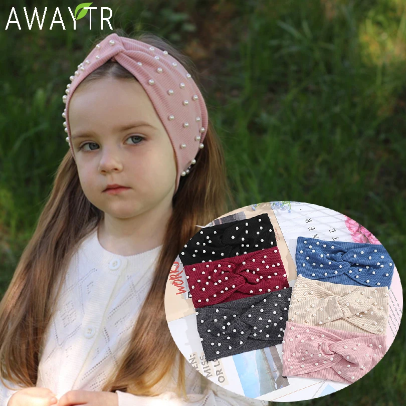 Top Trends: AWAYTR Women's Headbands Pearls Head Bands Knitted Turban Bandana Autumn Winter Elastic Hairband Warm Hair Accessories Headdress Shoppable Styles