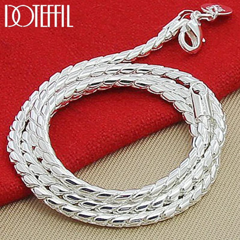 Top Trends: DOTEFFIL 925 Sterling Silver 5mm Snake Chain Necklace Woman Man Fashion Simple 20 Inches Chain Jewelry Shoppable Styles