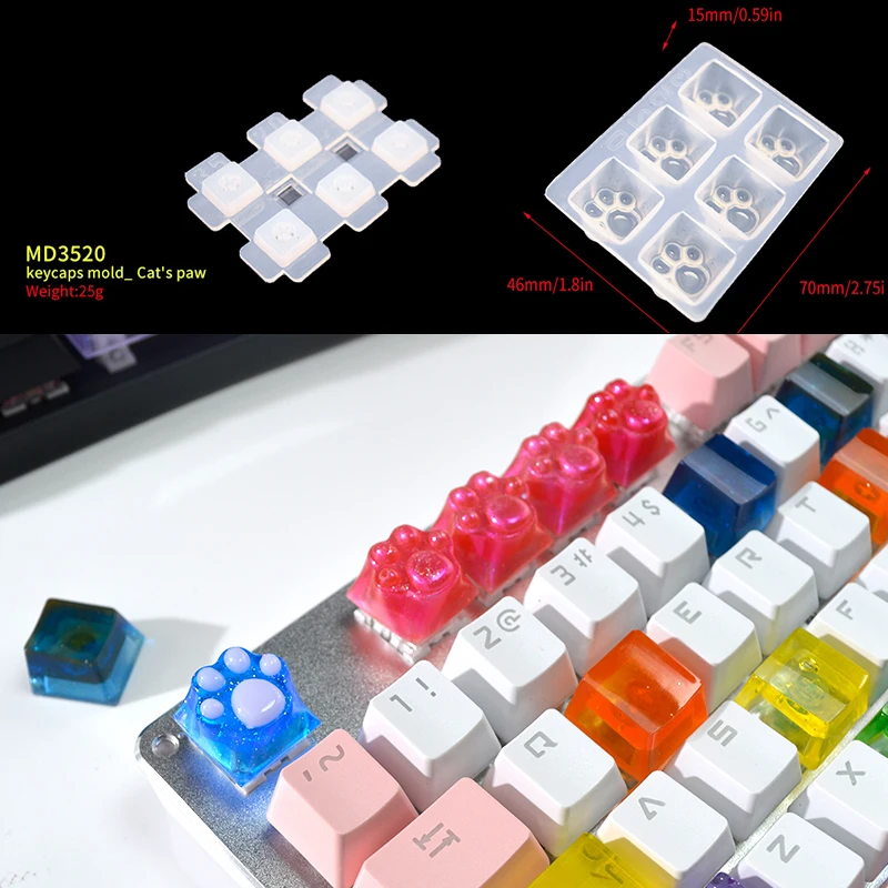 Top Trends: TC156 DIY Set Manual Mechanical Gaming Keyboard Key Caps Resin Clavier Silicon Molds Keycap Mold For Art Epoxy Handmade Crafts Shoppable Styles - Image 2