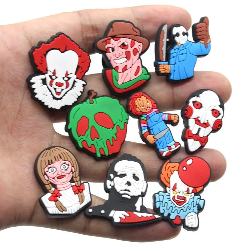 Top Trends: Hot 1pcs Horror Style PVC Shoe Charms Funny DIY Shoe Accessories Fit Sandals Decorations Unisex Adult Halloween Gifts Shoppable Styles